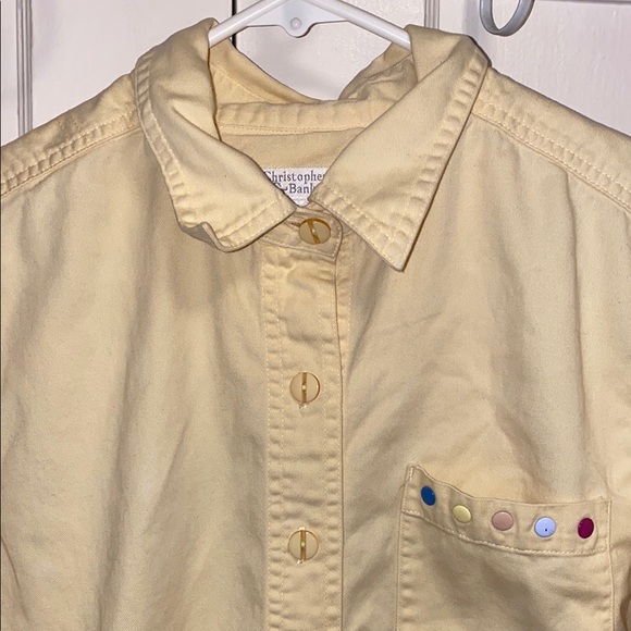 Christopher & Banks Medium Yellow Button Down Shirt - Picture 4 of 13